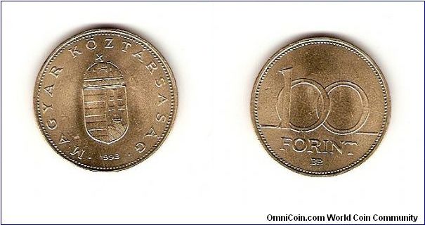 Hungarian 100 Forint.  1993
