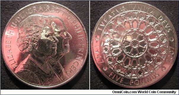 five pound coin 'Diamond Wedding' crown (circulation version)