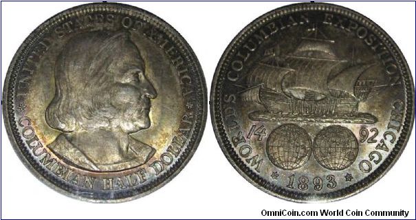 1893 COLUMBIAN EXPOSITION HALF DOLLAR