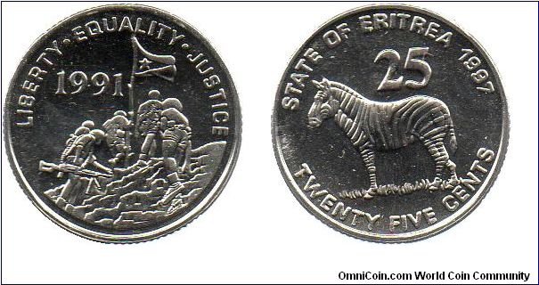 1997 25 cents - Grevy's Zebra