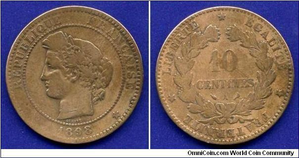 10 centimes.
Republique Francaise.


Br.