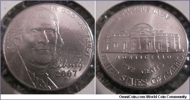 USA D 'Monticello' five cent
