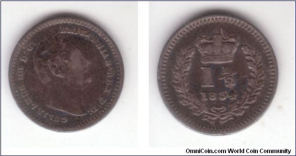 KM-719, 1834 Great Britain three half pence in dark, dinged but unusual coin. I am always amase at the odds and bits that circulated in the colonies even such developed countries as Great Britain.