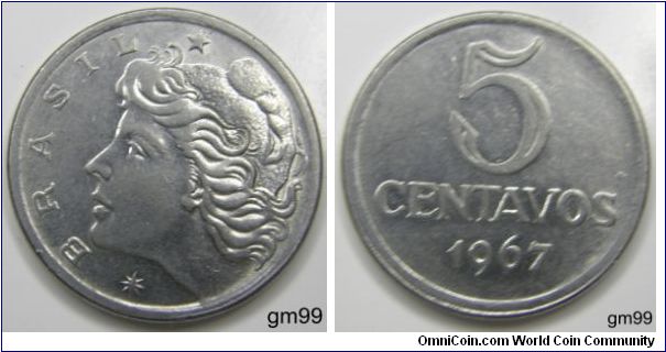 5 Centavos (1967) thick planchet