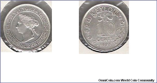 Ceylon, 10 cents.