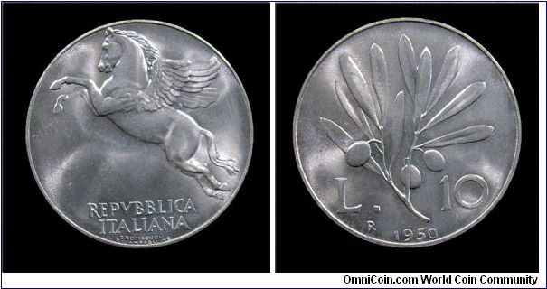 Italian Republic - 10 Lire (Pegasus) - Italma