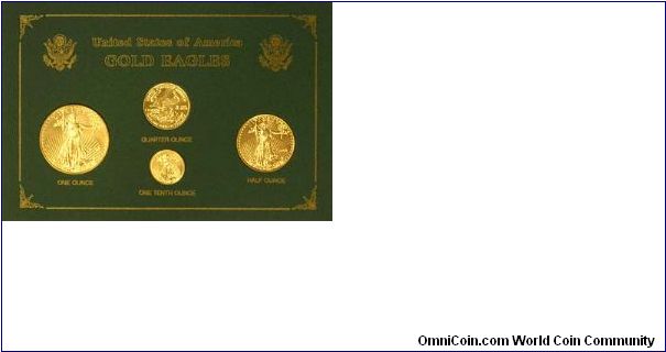 Complete set of all 4 sizes of 2008 dated American gold eagles.