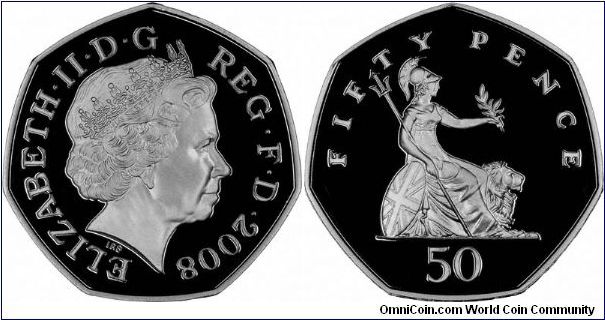 The image used on the Fifty Pence is also to be phased out of circulating British coins this year, for the first time since 1672. Images of silver proof version.