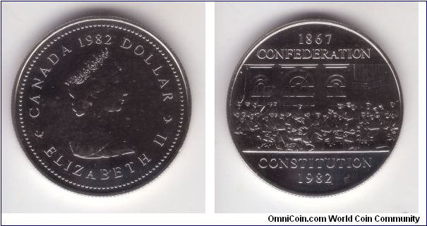 KM-134, 1982 Canada dollar, proof like
