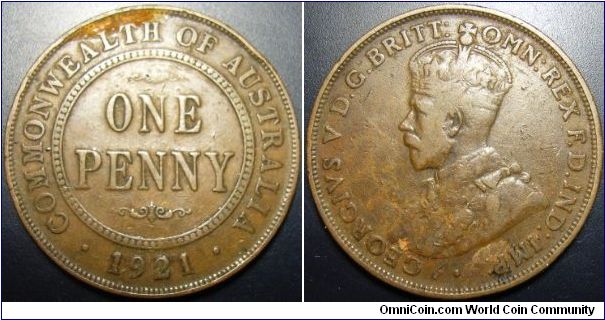 Australia 1921 1 penny.