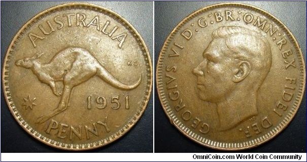 Australia 1951 1 penny.