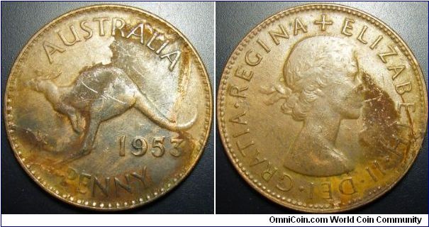 Australia 1953 1 penny.