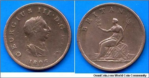 Half penny.
George III (1760-1820).


Cu.