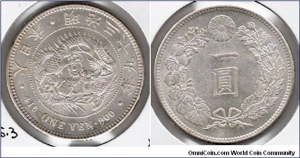 One Yen. Meiji year 39