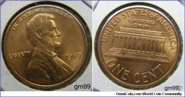 1989 LINCOLN ONE CENT