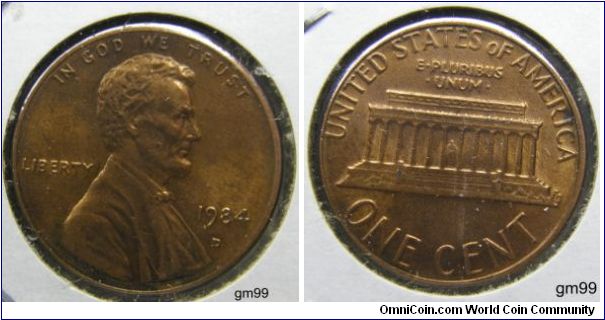 1984D LINCOLN ONE CENT