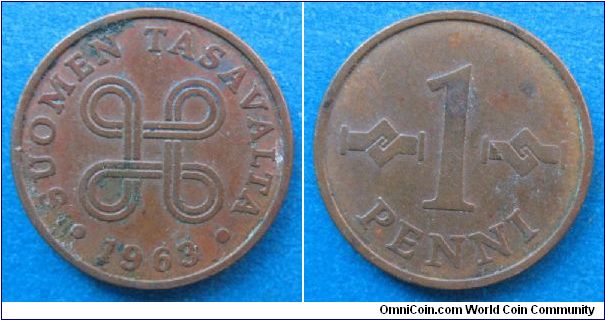Finland, 1 penni, Cu
