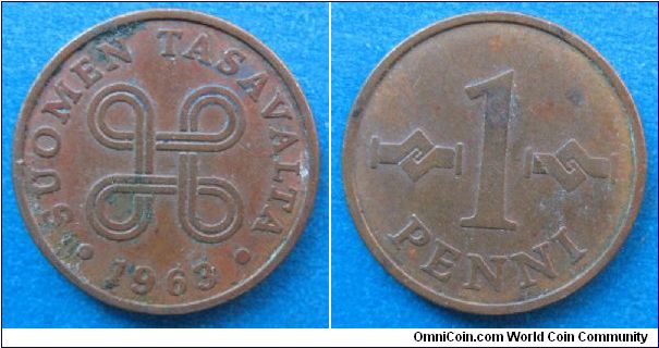 Finland, 1 penni, Cu