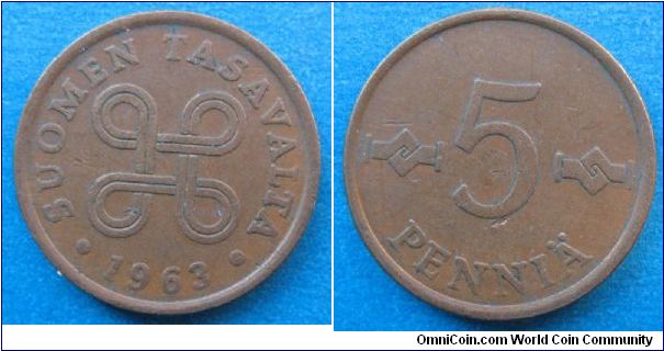 Finland, 5 penni, Cu