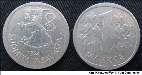 Finland, 1 markka, Cu-Ni, S mint