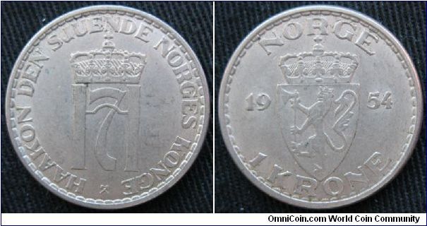 Norway, 1 krone, Cu-Ni