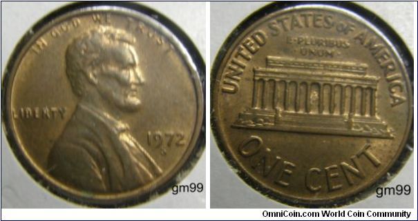 1972S LINCOLN ONE CENT