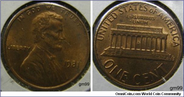 1981 LINCOLN ONE CENT