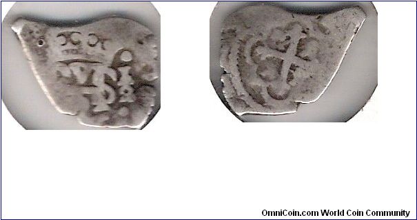 1/2 Real Spanish Silver Cob, Phillip
No Date