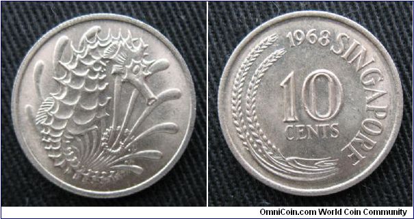 10 cents.  Obverse is seahorse.