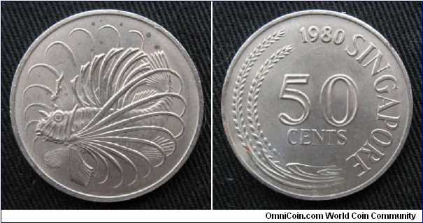 50 cents.  Lionfish obverse.