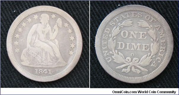 Seated Liberty dime, AR, New Orleans mint.