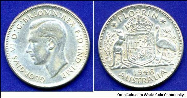 Florin.
George VI (1936-1952) Rex & Ind:Imp:.


Ag500f. 11,31gr.