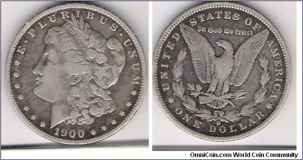 O (New Orleans) Mint.  1 Dollar.