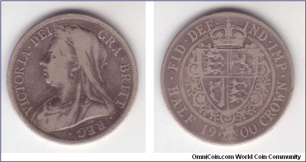 KM-782, Great Britain 1900 half crown; this one looks closer to fine