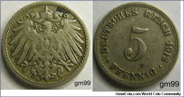 German Empire 5 Pfennig