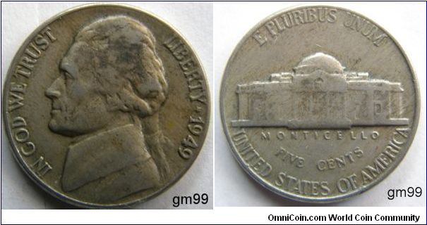 Jefferson Nickel, 1949