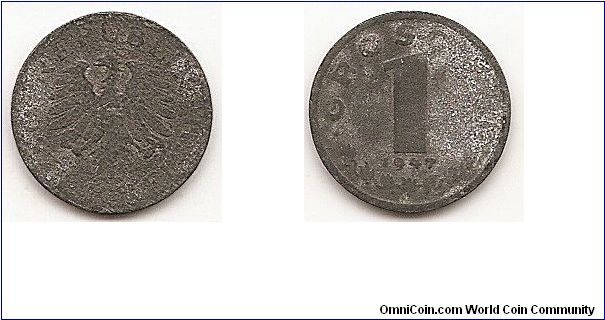 1 Groschen
KM#2873
Zinc Obv: Imperial Eagle with Austrian shield on breast Rev:
Large value above date, spray of leaves below
