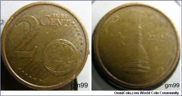 2 Euro Cents:
This shows the Mole Antonelliana, a tower designed in 1863 by Alessandro Antonelli.