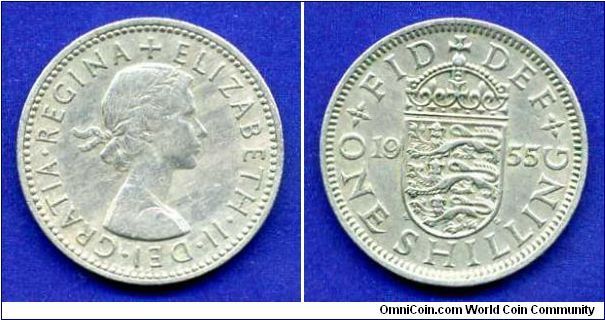 1 shilling.
Elizabeth II regina.
British arm.



Cu-Ni.