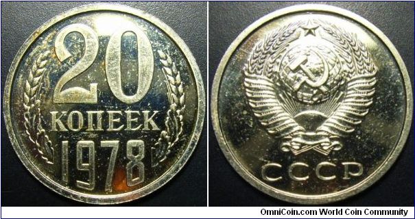 Russia 1978 20 kopeks. Most likely pulled from mintset. Proof-like.