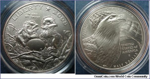 2008-S Bald Eagle Commemorative Unc Clad Half Dollar