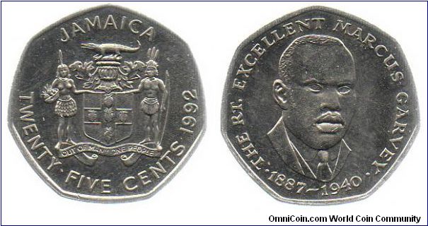 Jamaica 1992 25 cents