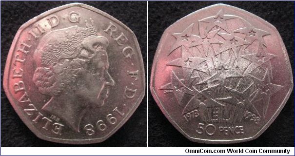 British '25 years of European Union membership' fifty pence