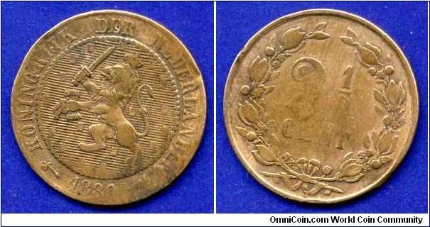 2-1/2 cents.
King William III (1849-1890).

Cu.