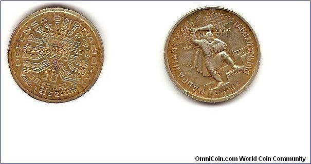 gold plated 10 soles de oro-token