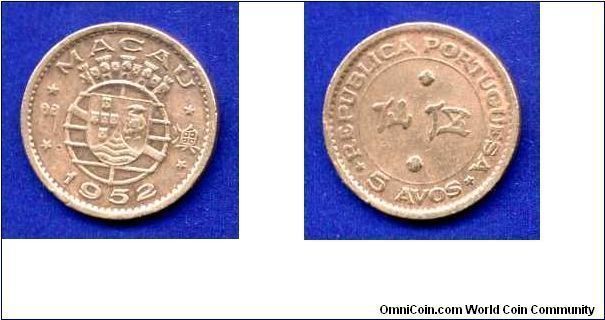 5 avos.
Republica Portuguesa.
*MACAU*.
Mintage 500,000 units.
'Red' 5 avos.


Br.
