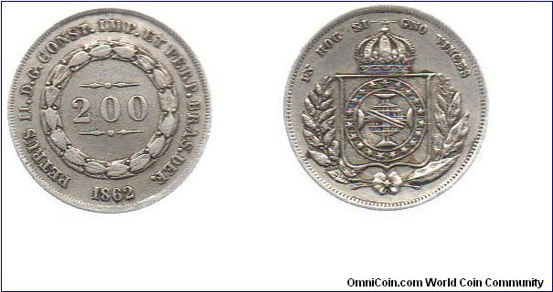 Brazil 1862 200 Reis