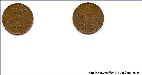 Freie Stadt Danzig (Gdansk)
1 pfennig