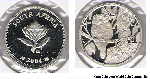 2 1/2 cents, Owls of Africa series. Pearl Spotted Owl