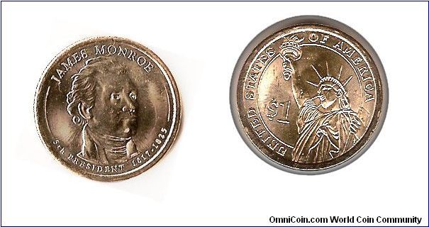 James Monroe Pres Dollar(I used the reverse for all Pres coins)